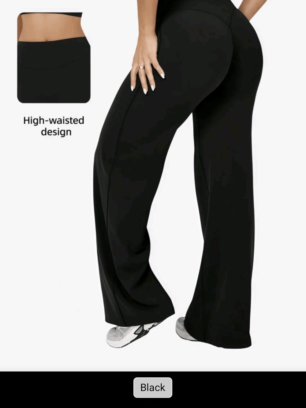 Women's High-Waist Wide-Leg Yoga Pants - Size M